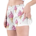 thumbnail image 4 of FORMRS Womens Swim Shorts Mesh Liner Quick Dry Casual Beach Board Bottom with Pockets, Sizes S-2XL, Pink Cartoon Ice Cream, 4 of 9