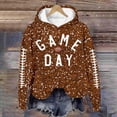 thumbnail image 5 of Womens Hoodies 2025 Game Day Sequin Football Graphic Long Sleeve Sweatshirts Fall Winter Casual Trendy Loose Fit Pullover Tops, 5 of 5