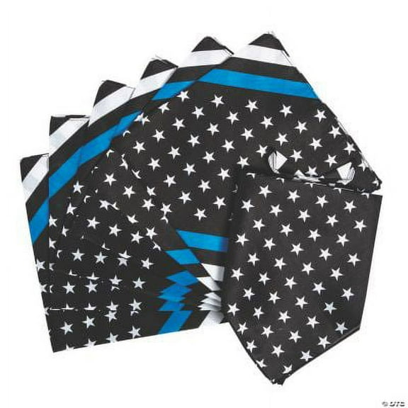 Thin Blue Line Bandanas, Birthday, Apparel Accessories, 12 Pieces