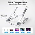 thumbnail image 3 of Atzeste Adjustable Laptop Stand for Desk, Aluminum Foldable Laptop Riser Holder, Ergonomic Portable Ventilated Computer Notebook Holder, Compatible with MacBook, iPad, and 10-15.6 Inch Laptops, 3 of 8