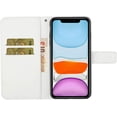 thumbnail image 5 of Compatible with iPhone 11 Case with Card Holder Leather Flip Folio Case Retro Embossing with Kickstand Magnetic Protective Cover Wallet Case for iPhone 11 6.1 inch White XCM, 5 of 14