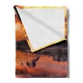 thumbnail image 2 of Landscape Soft Flannel Fleece Blanket, Usa Missouri Kansas City Scenery of a Sunset Lake Nature Camping Themed Art Photo, Cozy Plush for Indoor and Outdoor Use, 70" x 90", Multicolor, by Ambesonne, 2 of 5
