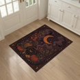 thumbnail image 3 of ODIKA 3'x5' Washable Area Rug Non-Slip, Flatweave, Easy Care Midnight Amber Celestial Design Mystical Moonlit Botanicals and Pumpkins for Hallway, Laundry Room, 3 of 7