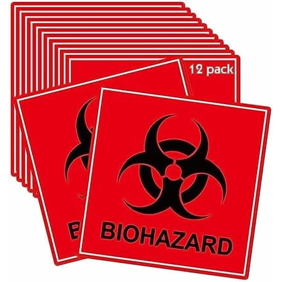 Biohazard Stickers Sign Biohazard Warning Labels 4Inch Universal Biohazard Symbol Vinyl Waterproof Hazardous Materials Warning Stickers for Labs, Hospitals and Industrial Use$$Safety & Emergency