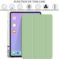 thumbnail image 6 of iPad Air 6 2024 11" Air 5 2022 Air 4 2020 10.9" [ Air 4th Air 5th 6th 11th ] A2316 A2324 A2325 A2072 A2588 Smart Magnetic Printed Pencil Holder Transparent Soft TPU Cover - Green, 6 of 7