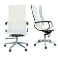 thumbnail image 6 of ErgoMax SE4715WT 46.9 in. Height Ergonomic Iron & Leather Height Adjustable High Back Office Chairs with Armrests - White - Set of 2, 6 of 10