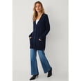 thumbnail image 3 of ellos Women's Plus Size Long Boyfriend Cardigan With Tortoise Buttons - 34/36, Navy, 3 of 6