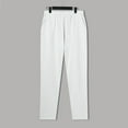 thumbnail image 3 of Men's Linen Trousers Lightweight Summer Drawstring Elastic Waist Slim Fit Long Casual Beach Holiday Yoga Comfortable Pants, 3 of 6