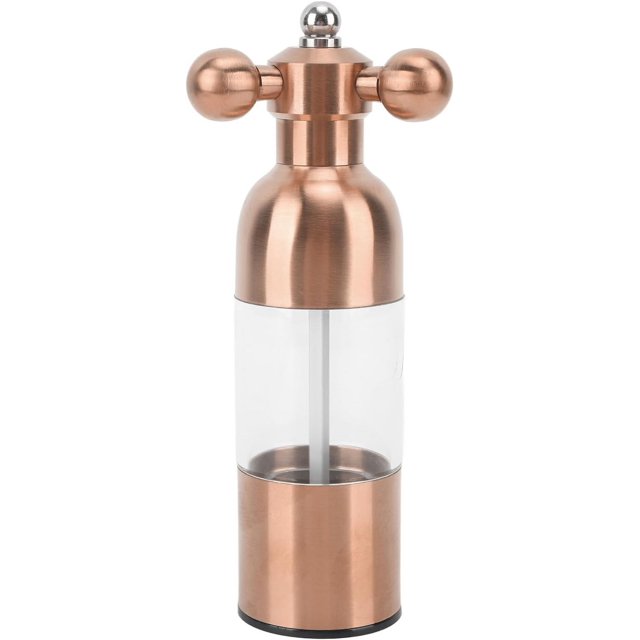 Wekity Pepper Mill Professional Refillable, Pepper Salt Grinder Refillable, Coarseness Manual Pepper Salt Grinder, for Kitchen (Rose Gold Small)-0630