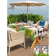 thumbnail image 4 of Outdoor Tablecloth with Umbrella Hole and Zipper, Easter Bunny Rectangle Table Cloth 60x120 Inch Waterproof Tablecloth, Spring Easter Eggs Floral White Black Plaid Picnic Table Cover for Patio, 4 of 7