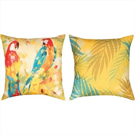 Manual Woodworkers and Weavers SLPPRD Polly Parrot Duo Climaweave Pillow Reversible 18 X 18 in.