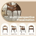 thumbnail image 6 of AFO Upholstered Dining Chairs Set of 2, Mid-Century Modern Leather Kitchen Arm Chairs with Rubberwood Frame, Brown, 6 of 10