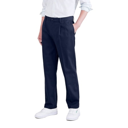 Men's Dockers Signature Iron Free Stain Defender Classic-Fit Khaki Pleated Pants Color: Navy Blazer Size: 34X34