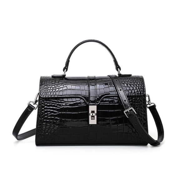 Genuine cowhide leather women's flip-top handbag, crossbody, shoulder pillow bag