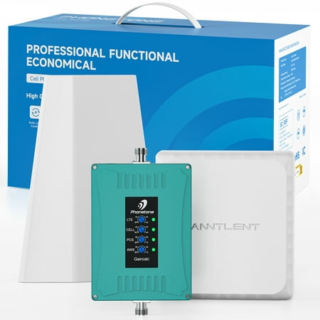 Phonetone Cell Phone Signal Booster for Home , Boosts 3G 4G LTE on Band 2 4 5 12 13 and 17, Cover to 5,500 Sq.ft , FCC Approved