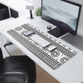 thumbnail image 2 of Long Mouse Pads for Desk,Black and White Geometric Boho Pattern Desk Mats on Top Of Desks, Desk Mouse Pad Extra Large with 3mm Non-Slip Base and Stitched Edge for Gaming,Office,Work,Home 31.5"x11.8", 2 of 6
