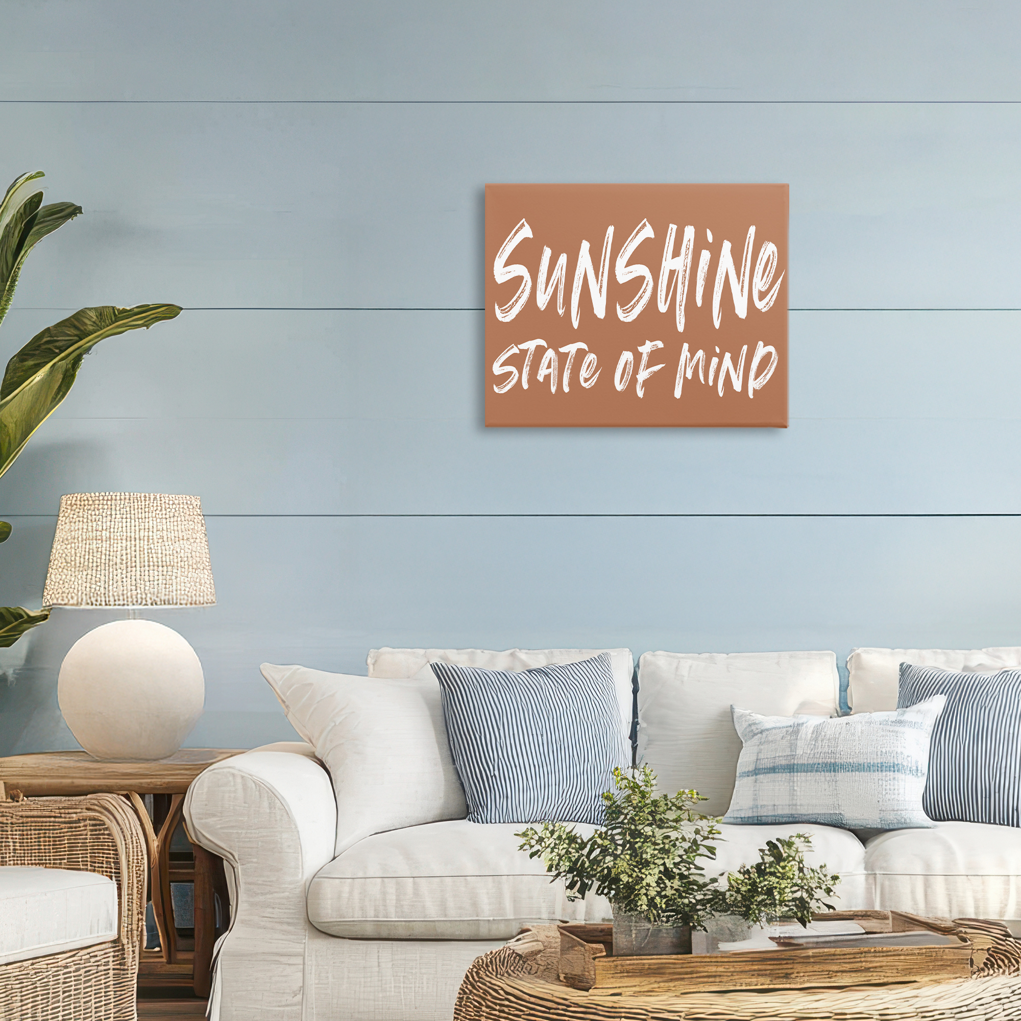 Summery Sunshine State Of Mind Canvas Wall Art, design by Lettered and Lined