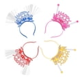 thumbnail image 1 of FELTECHELECTR 4Pcs New Year Hair Hoops Plastic Assorted Color Party Accessory for Friends Festivals, 1 of 5