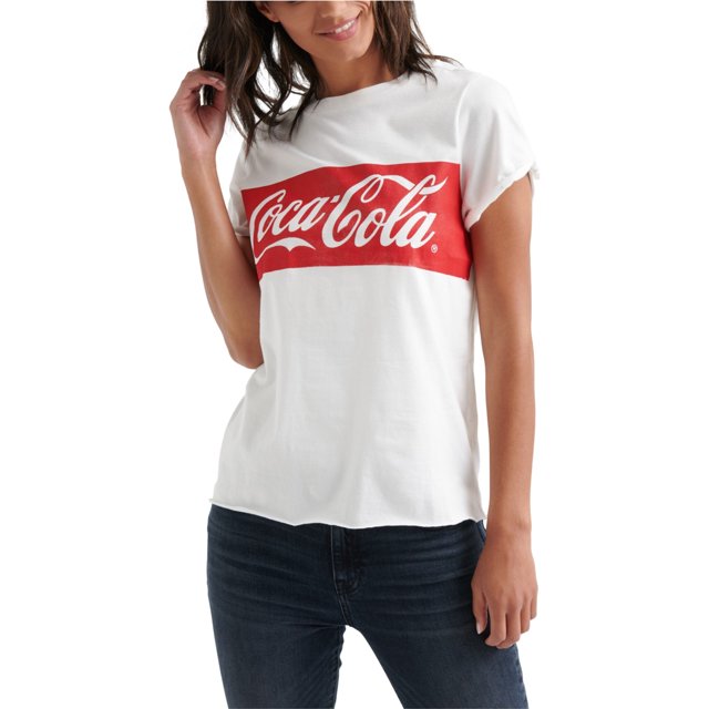 Camiseta gráfica clásica Lucky Brand Coca Cola Mujer Color blanco Pequeña