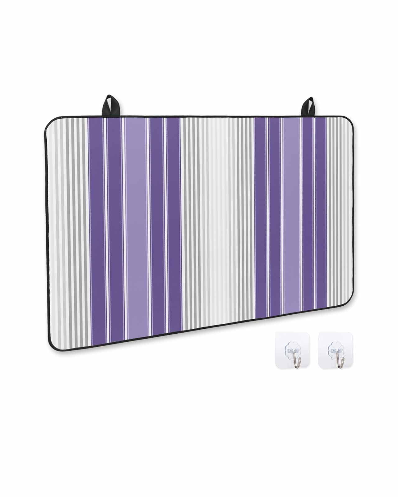 nqOlkjepod Large Induction Cooktop Protector Mat 24"x21", Purple Gray Stripes Stove Top Covers for Electric Stove, Modern Simple Abstract Vertical Lines Stove Burner Cover Mats Stove Cover