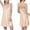 Beige, variant on Lorytime Womens House Dresses Sleeveless Knee Length Satin Lace Nightgowns Oversized V Neck Solid Sleepdress Spaghetti Strap Thin Nightdress Soft Lounge Pajamas Dress Pink 2XL
