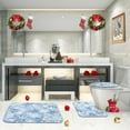 thumbnail image 6 of Christmas Bathroom Rug Set of 3, Winter Blue Dream Snowflake 3 Pieces Bath Mats Set, No Silp Washable Cover Floor Rug Decorations for Kitchen Bathroom Bedroom, 6 of 7