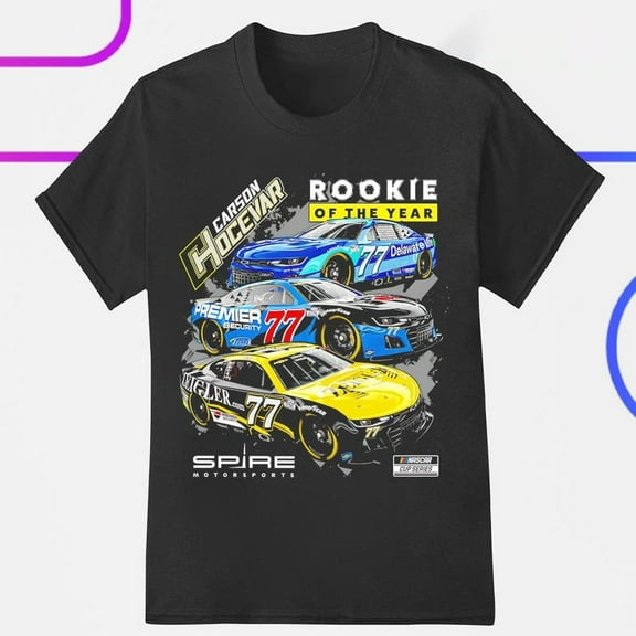 Carson Hocevar Rookie Of the Year 2025 T-shirt ,Black Color,Size XL