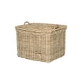 thumbnail image 6 of Kouboo Rattan Core Rectangular Storage Basket with Lid, Household Organizer Storage Box for Living Room, Dining Room, Natural, Small, 6 of 11