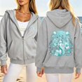 thumbnail image 2 of CAIXIA Womens Hoodies Oversized Zip Up Casual Cozy Womens Tops Long Sleeve Hooded Sweatshirt Drawstring Fall Spring Track Jackets with Pocket Spring Fall Clothes 2026, 2 of 8