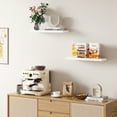 thumbnail image 3 of 23.5 in Solid Wood Floating Shelves Wall Mounted Shelves, White Wash Color, Set of 2, 3 of 7