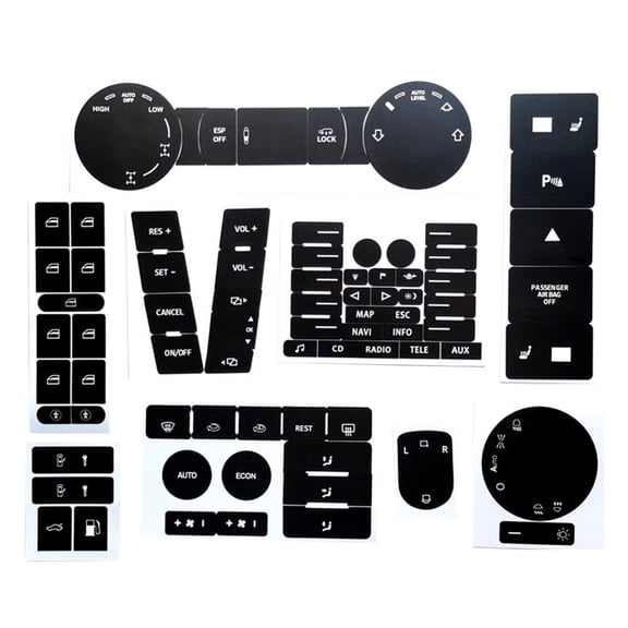 Huanke-For TOUAREG 2004-2009 BUTTON DECALS STICKERS RADIO W NAVIGATION REPAIR SET