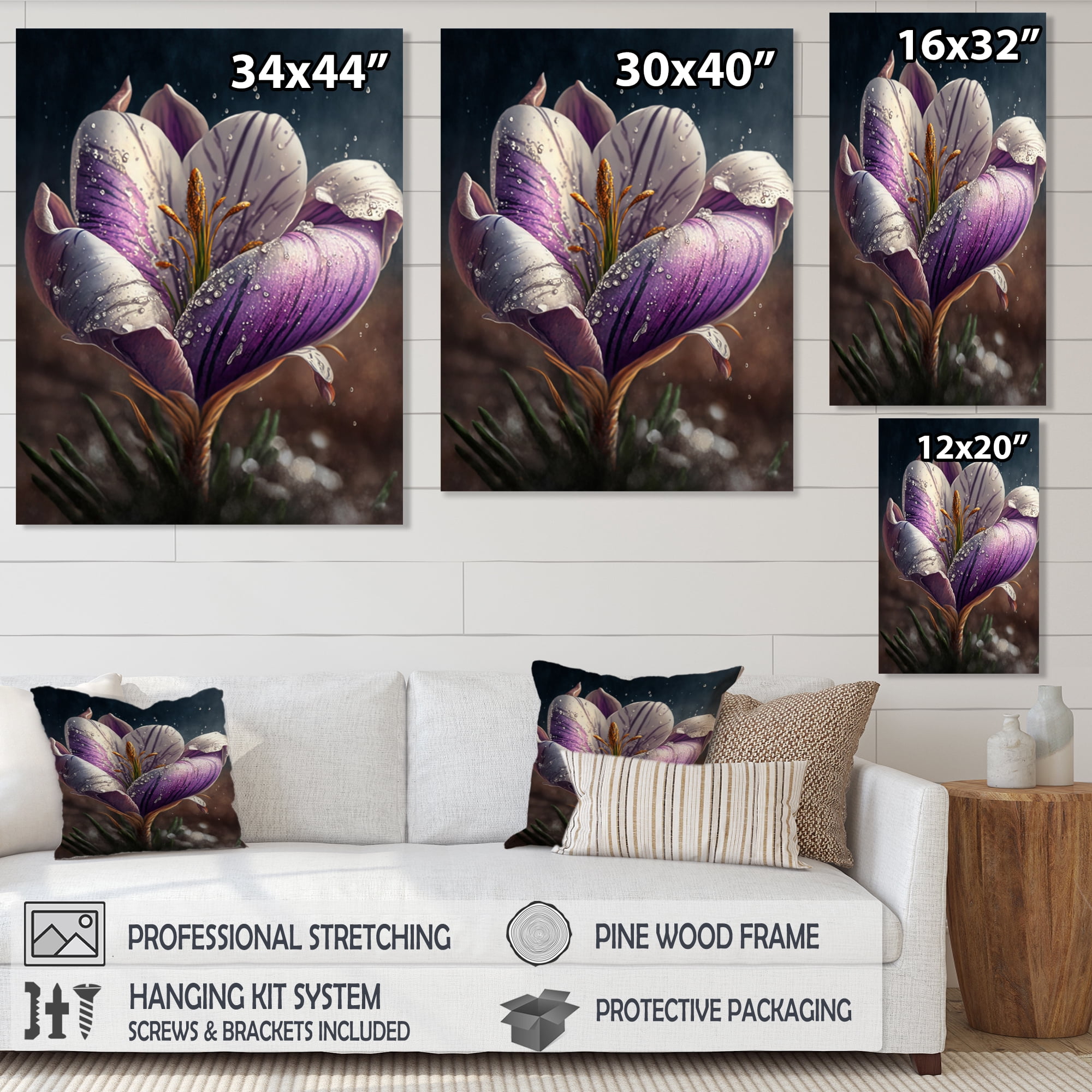 Designart Blooming Crocus I Canvas Wall Art