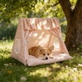 thumbnail image 2 of Pet Tent | Semi-Enclosed Washable Foldable Cat Bed for Small Dogs | Portable Breathable Mesh Pet Shelter | Cozy Soft House for Indoor Use and Medium Cats, 2 of 6