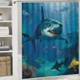 thumbnail image 6 of Orinice Shark Bathroom Decor Set Colorful Luxurious Graphic Polyester Fabric Fashion with Hooks Shower Curtain Set Chic Modern Bathroom Decor 36x72, 6 of 7