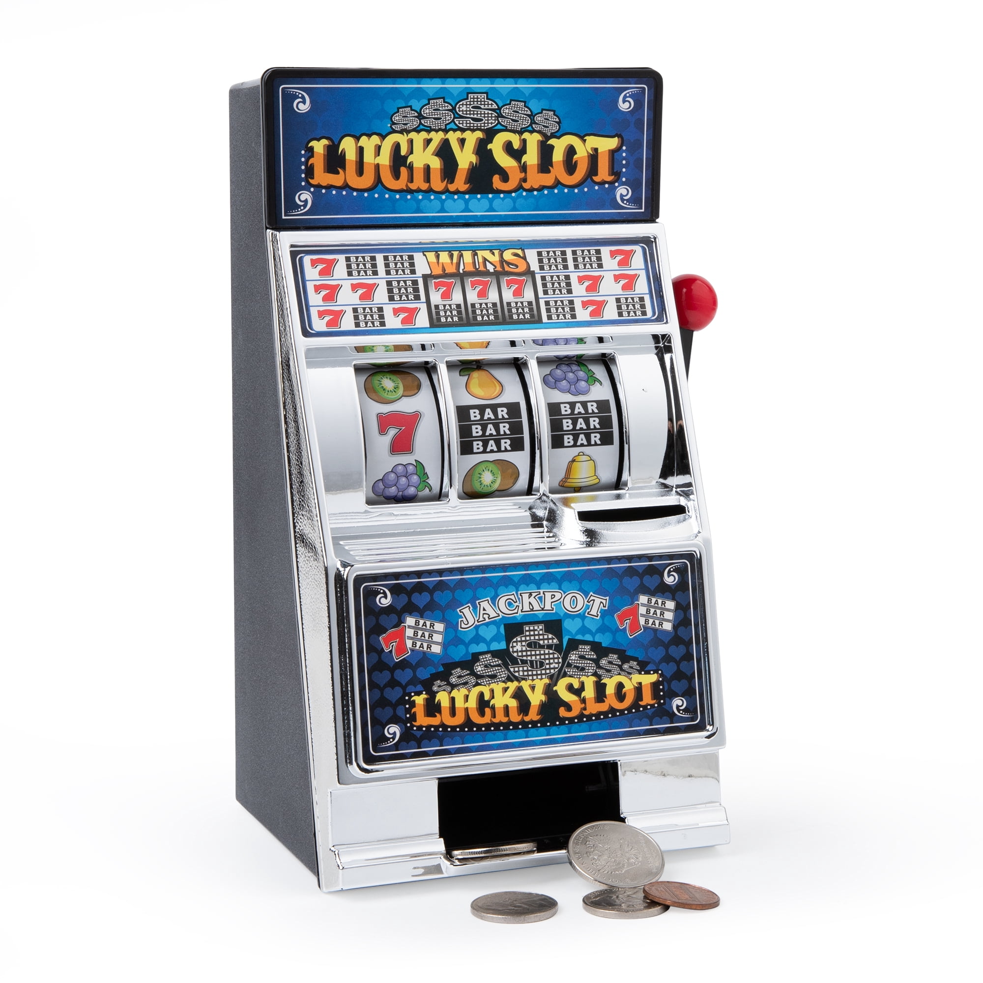 Brybelly Bars and Sevens Slot Machine Toy Bank, Spinning Reels