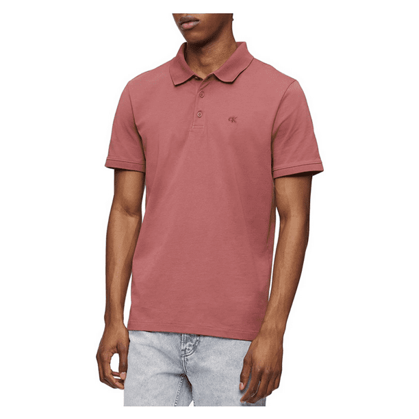 Calvin Klein Men's Smooth Cotton Monogram Logo Polo Shirt, Apple Butter, XL  