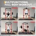 thumbnail image 6 of Accreate Heavy Duty Squat Rack Power Cage, Strength Training Power Cages for Home Gym, 1100 LB Capacity Power Rack with Pull-Up Bar, Dip Bars, Adjustable Safety Spotters, J-Hooks, Plate Storage, 6 of 8