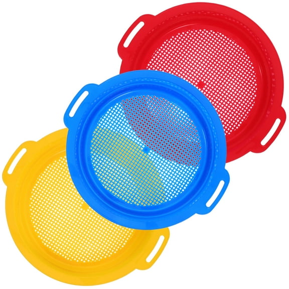 STOBOK 3Pcs Beach Sand Sifters Plastic Mesh Strainers for Pool and Outdoor Fun