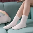 thumbnail image 5 of 5 Pairs Womens Fuzzy Slipper Socks, Ultra Soft Microfiber Crew Socks for Winter, Non-Slip Cozy House Socks with Fluffy Lining, 5 of 6
