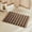 Black & Khaki-1'4" x 2' (Rectangular), variant on Black Long Bathroom Rug Waffle Runner Non Slip Washable Super Absorbent Quick Dry Boho Farmhouse Bath Decor 72"x24"