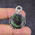 thumbnail image 2 of Natural Green Fluorite Gemstone Handmade 925 Sterling Silver Pendant 1.65", 2 of 2