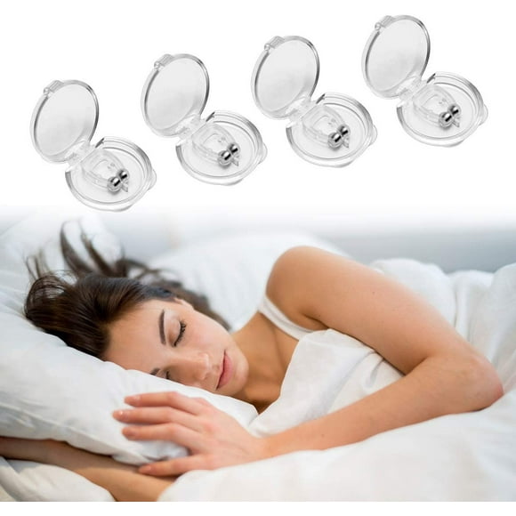 Snore Stopper Anti Snoring, 4 Pcs Nose Clip Against Snoring Anti Snoring Magnet Nose Clip Snore Splint Nasal Spreader with Magnet Snore Protection and Storage Box