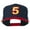 Navy Red, variant on Arial Number 5 Embroidered Classic Two Tone Cap - Neon Orange OSFM