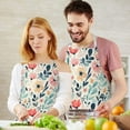 thumbnail image 3 of Pioneer Flower Floral Print Pattern Apron-Garden Aprons for Women with Pockets-Cotton Linen Waterproof Kitchen Cooking Gardening Aprons Adjustable for Kitchen,Cooking,BBQ and Salon 33x27 Inch, 3 of 7