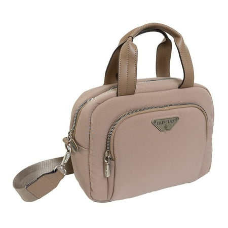 Ellen Tracy Front Pocket Nylon Crossbody 020-Taupe