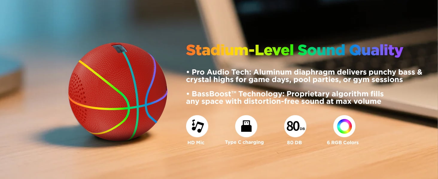 JISPOORT LED Lighting Bluetooth Portable Speaker Multi-color