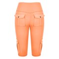 thumbnail image 6 of Orange Women's Yoga Shorts, Biker Shorts Women High Waisted Short Leggings Knee Length Womens Gym Workout Long Shorts,Women's Yoga Shorts XXL, 6 of 7