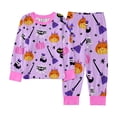 thumbnail image 5 of Bjutir Kids Halloween Pajamas Set Boys Graphic Print Crewneck Tops And Pants Pjs Set Fashion Nightwear Long Sleeve Clothing Set Size 2-12 Years, Purple, 5 of 6