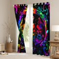 thumbnail image 3 of Castle Fairy Adults Female Men Abstract Gradient Skull Black Out Curtains,Bohemian Starry Sky Curtains Pack of 2 (42x63 Each),Gothic Style Animal Bedroom Curtains,Ultra Soft Home Decor, 3 of 6