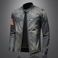 thumbnail image 5 of Blczomt Men's Jacket Full Zip Blue Jean Denim Jacket Casual Vintage Mens Coats Big and Tall M, 5 of 9